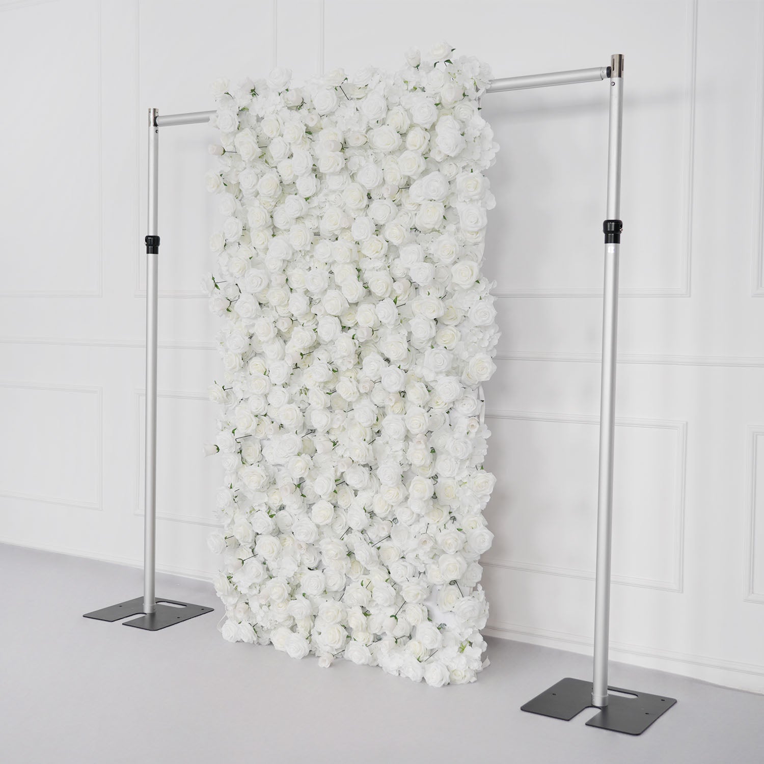 Uflower Artificial White Flower Wall Wedding Backdrop Decor